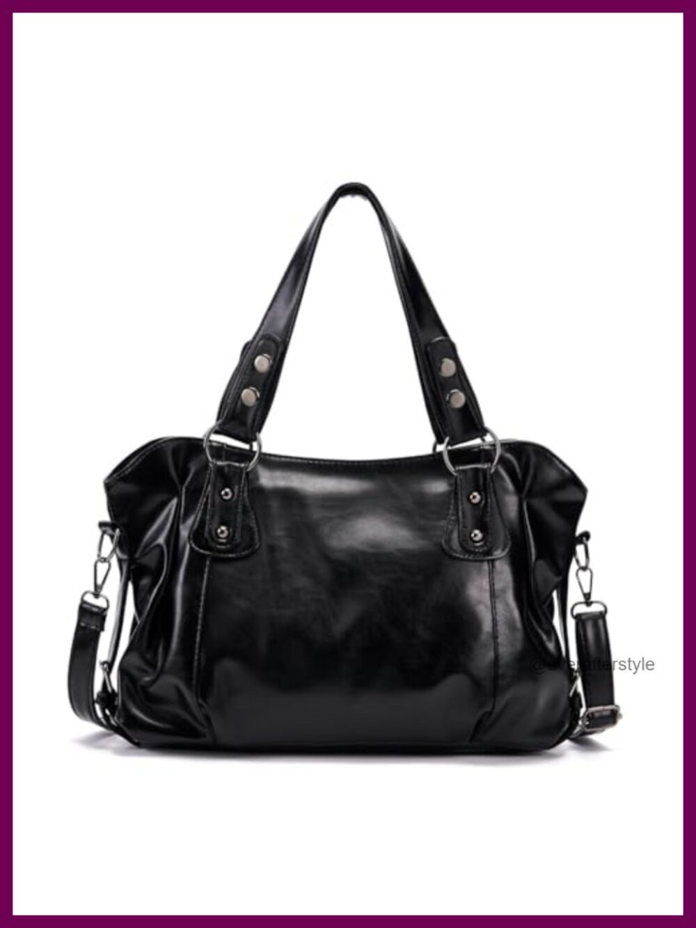 PU Leather Tote Bag Medium Crossbody Retro Y2K Satchel Purse Slouchy Shoulder